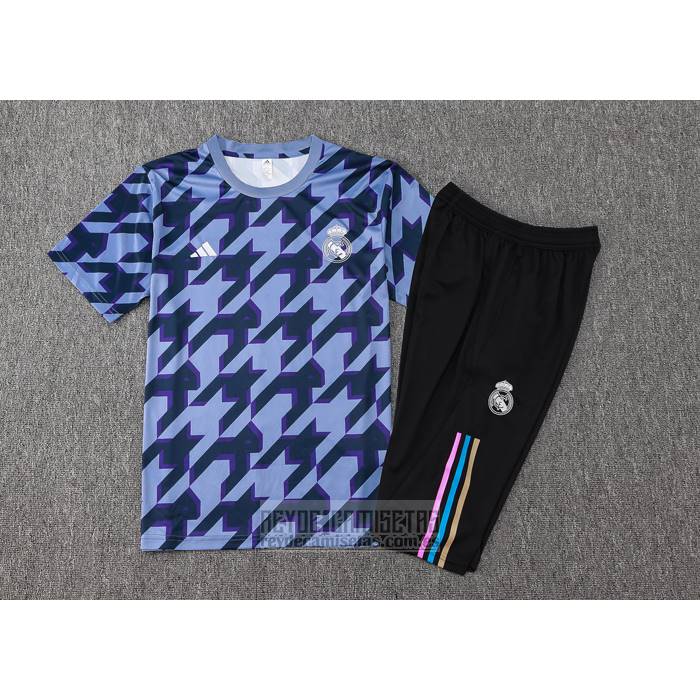 Chandal del Real Madrid Manga Corta 2024-2025 Negro y Gris - Pantalon Corto